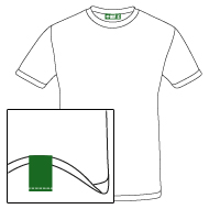 Spreadshirt Etikett links unten umgeklappt - blanko