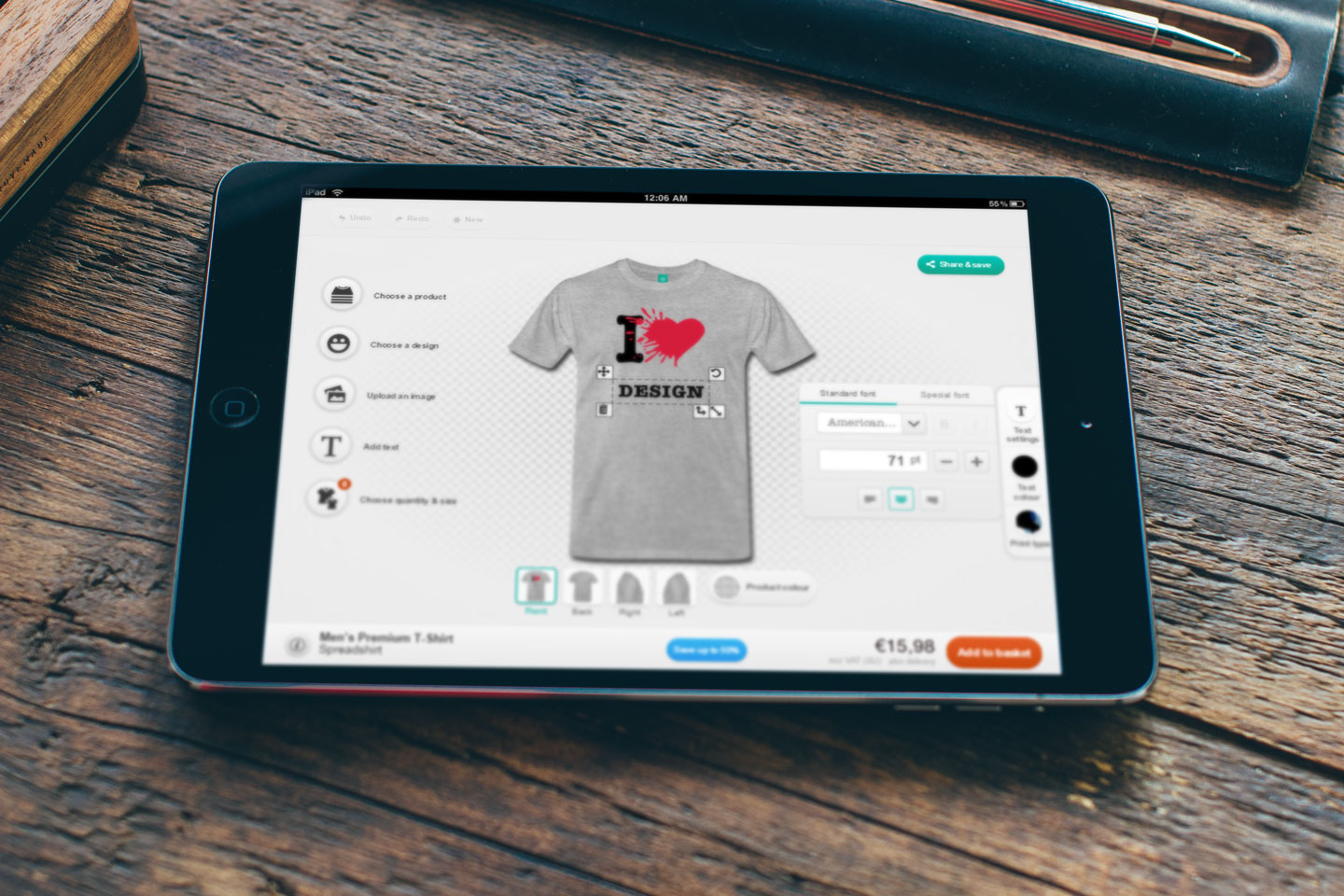 Der mobile T-Shirt-Designer für Deinen Shop